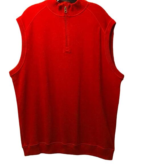 NWOT. Cutter & Buck Red Orange Cotton Sweater Vest. XL/TG - Picture 1 of 5